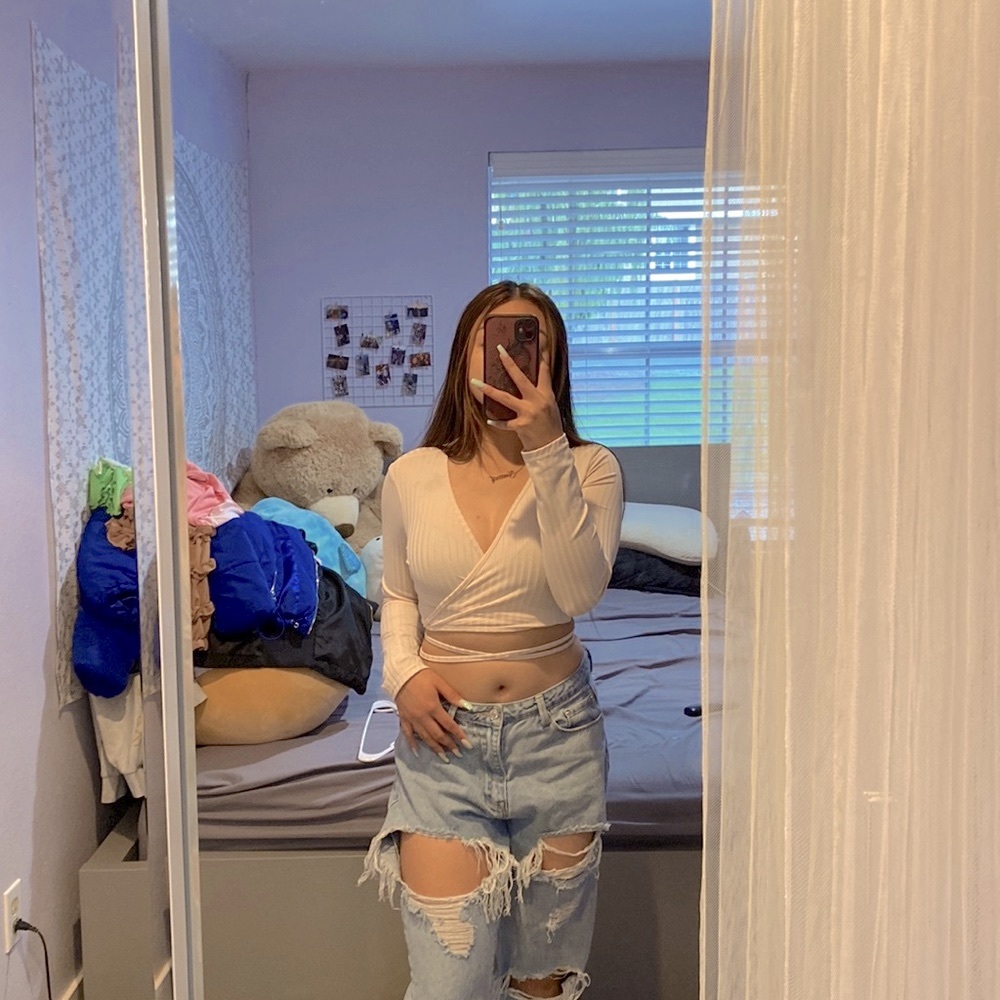 Ribbed Criss Cross Top